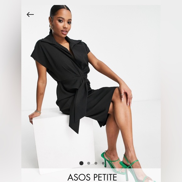 ASOS Petite Collared Wrap Dress - Picture 5 of 8